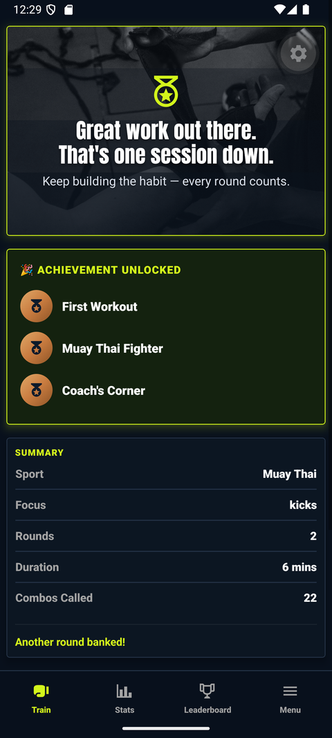 Workout complete summary with unlocked achievements